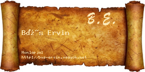 Bús Ervin névjegykártya